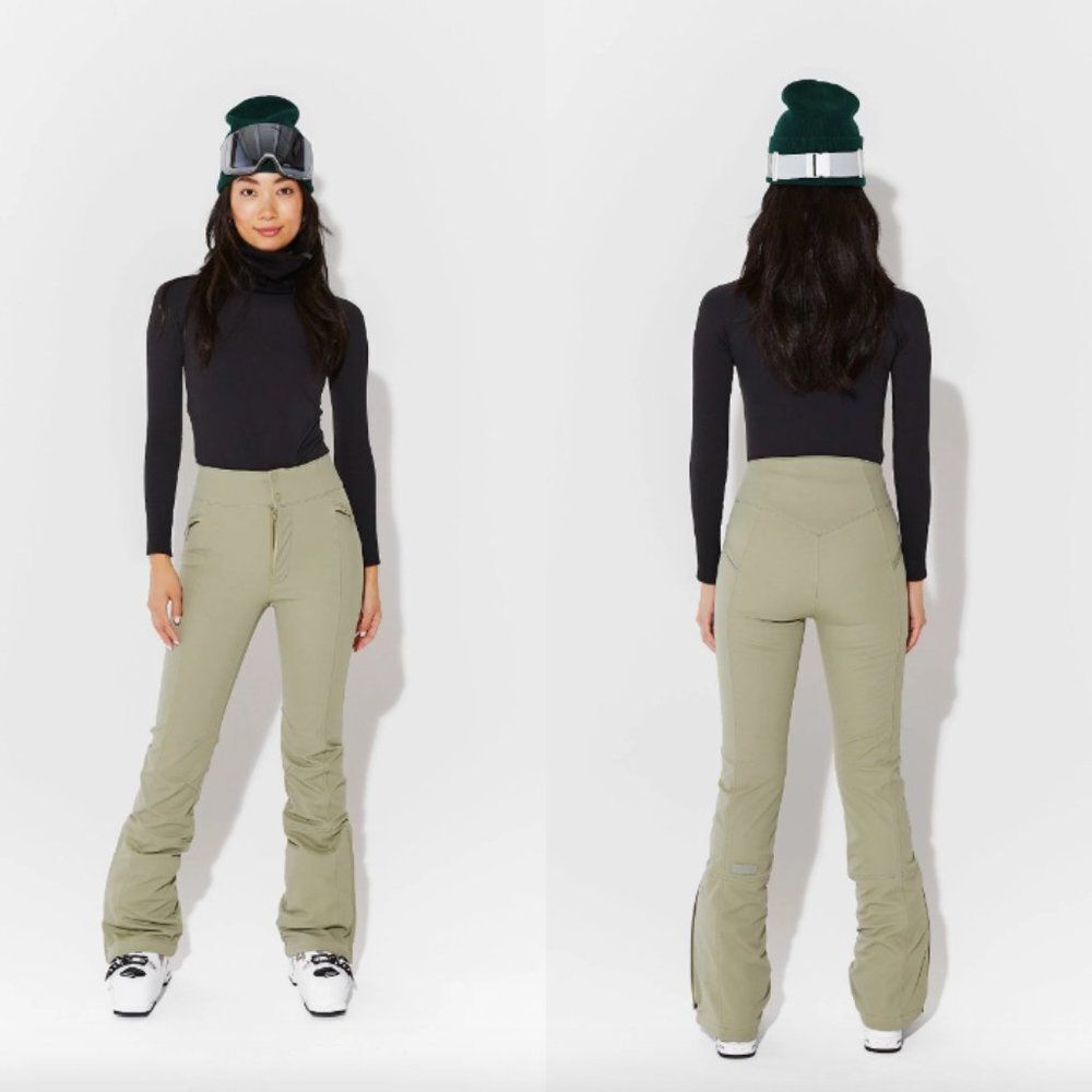 NWOT Halfdays sage light pastel green Emma slim fit Soft Shell Ski Pants
